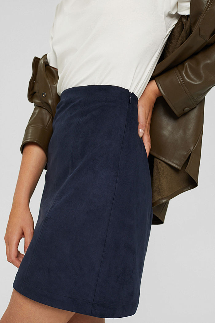 Faux suede mini skirt, NAVY, detail image number 2