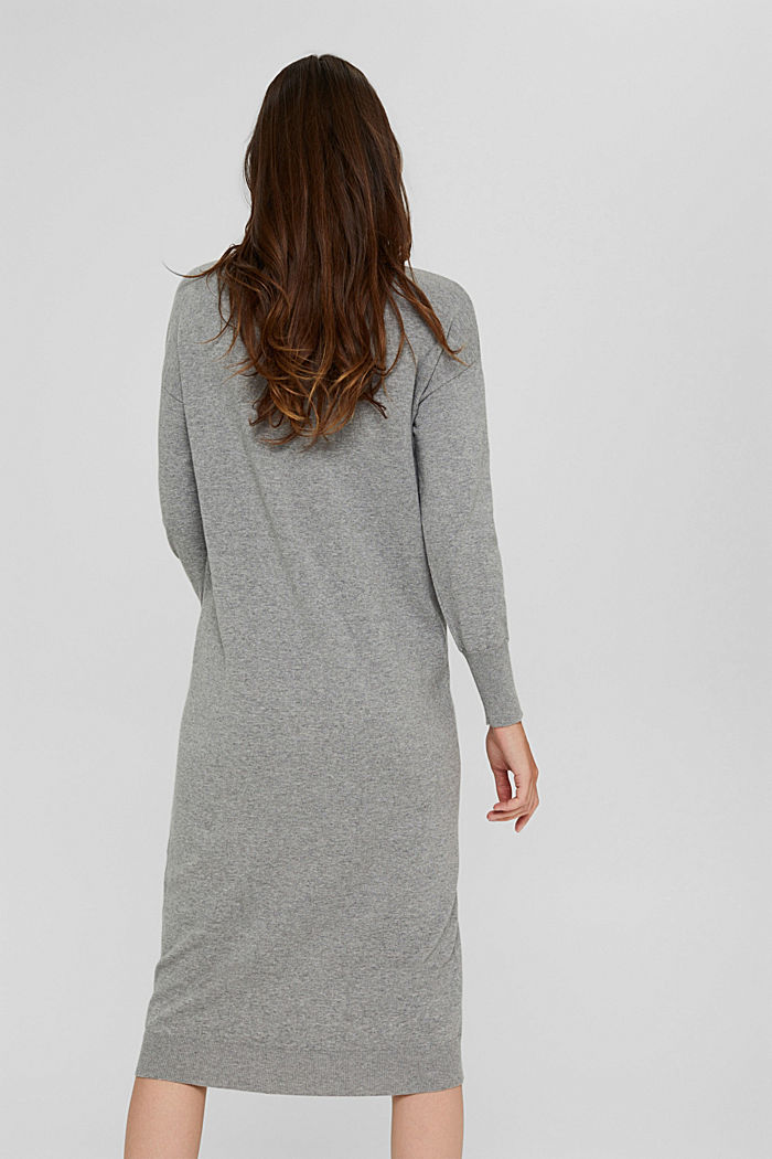 Knitted dress in blended cotton, MEDIUM GREY, detail image number 2