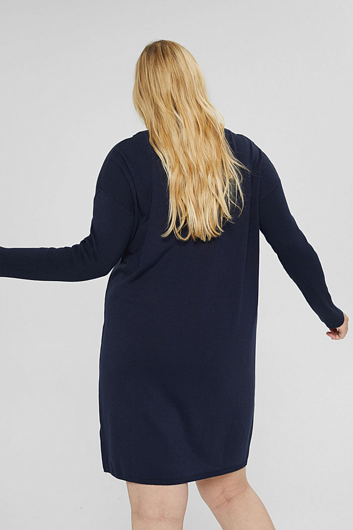 CURVY knitted dress made of blended organic cotton, NAVY, detail image number 2