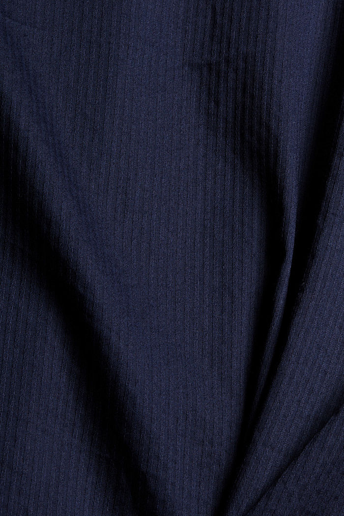Blusa con righe strutturate, 100% cotone, NAVY, detail image number 4