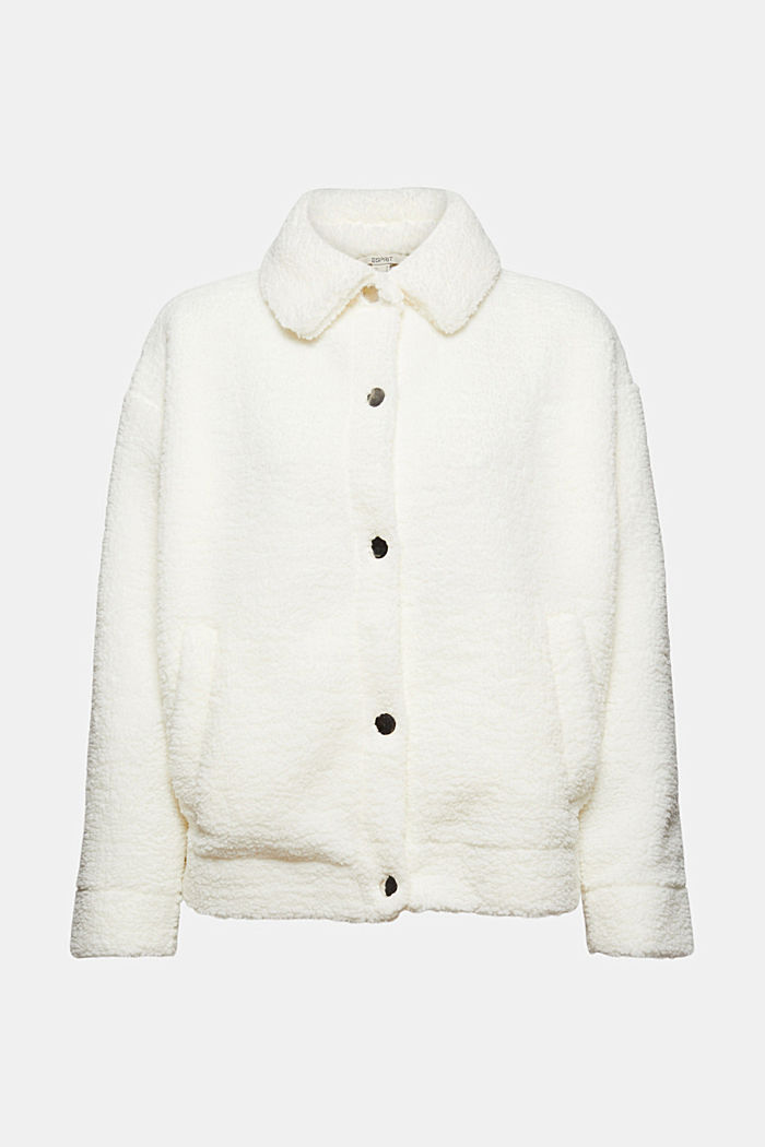 Jacket made of snuggly plush material, OFF WHITE, detail image number 6