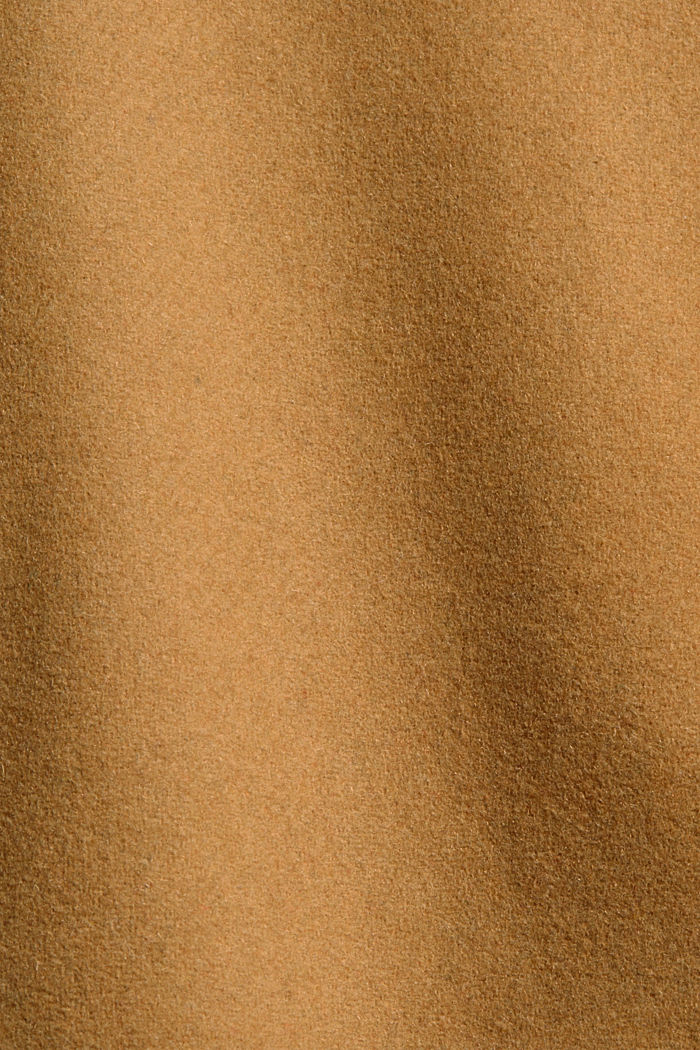 Aus recyceltem Woll-Mix: Mantel mit Stehkragen, CAMEL, detail image number 4
