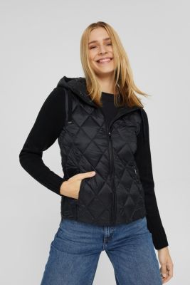 ESPRIT-Genanvendte materialer: quiltet jakke strikærmer vores onlinebutik