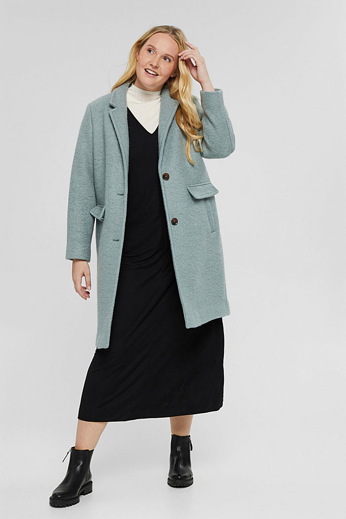 CURVY blazer coat in a wool blend