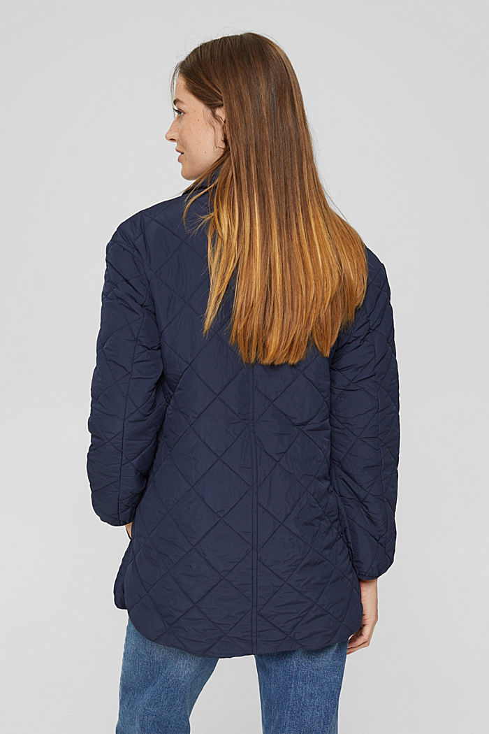 100% recycled: quilted jacket with large pockets, NAVY, detail image number 3