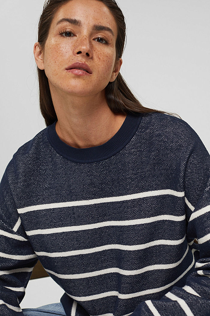 Batwing jumper made of 100% organic cotton, NAVY, detail image number 6