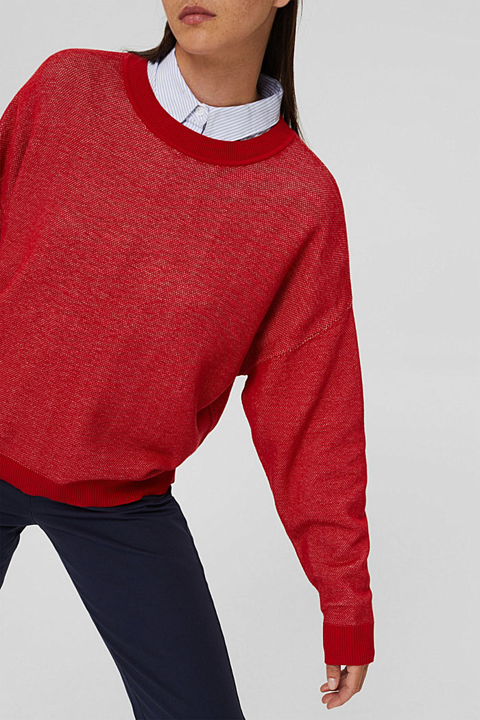 Batwing jumper made of 100% organic cotton, RED, detail image number 2
