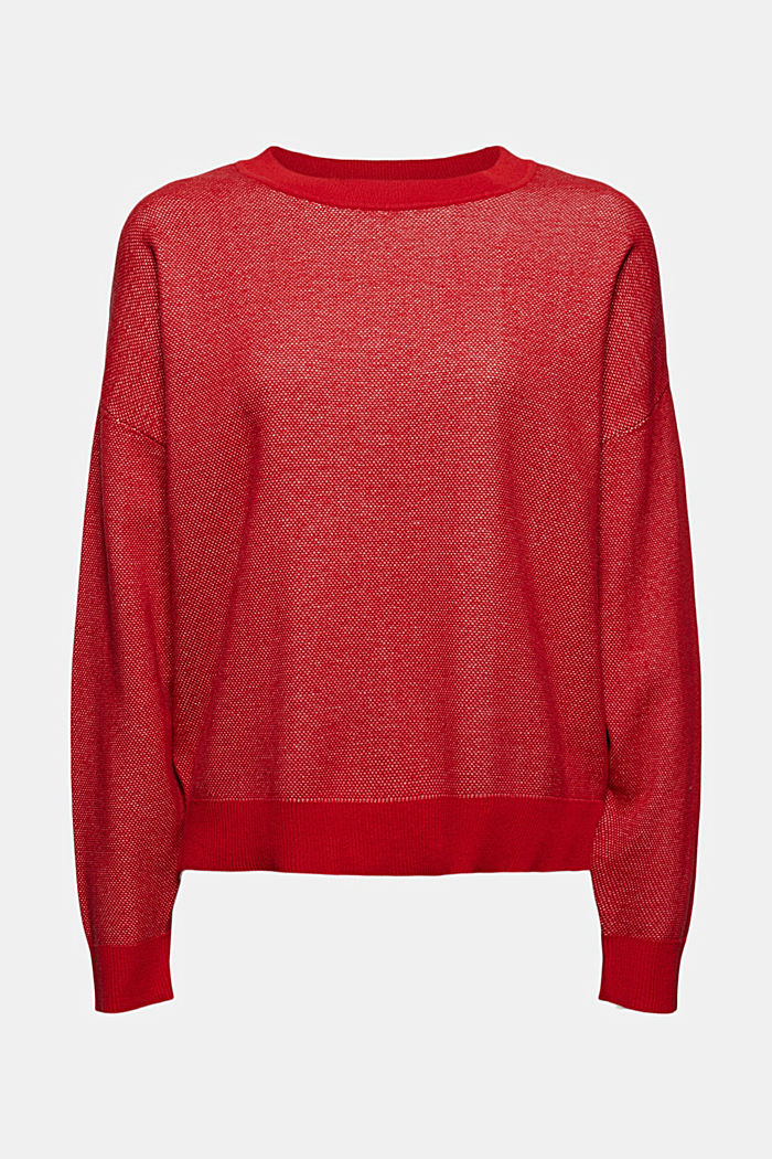 Batwing jumper made of 100% organic cotton, RED, overview
