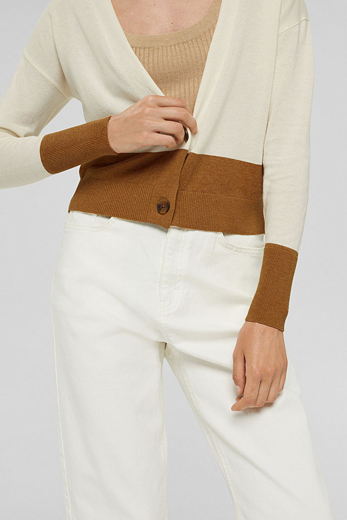 Cardigan in 100% cotone Pima, OFF WHITE, detail image number 2