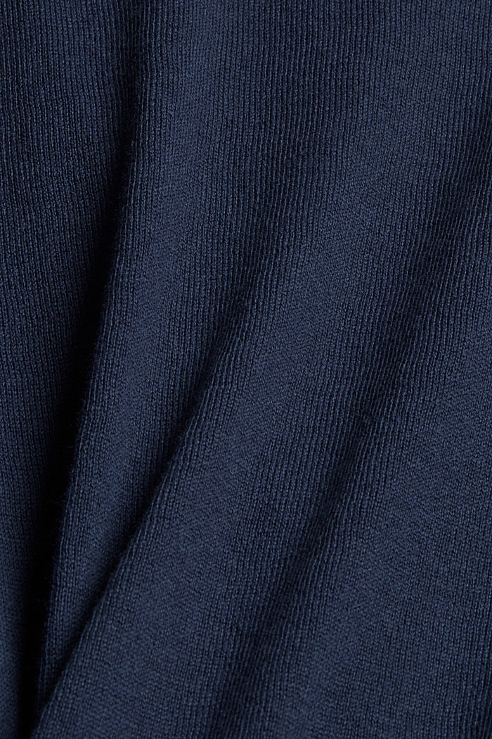 Cardigan in 100% cotone Pima, NAVY, detail image number 4