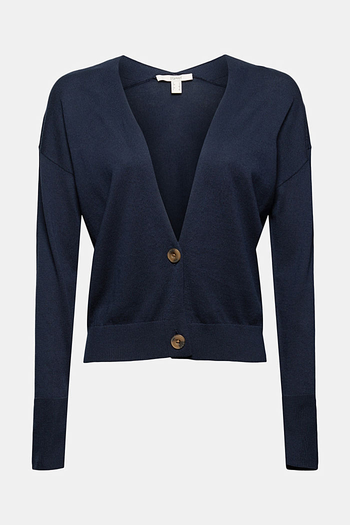 Cardigan in 100% cotone Pima, NAVY, detail image number 6