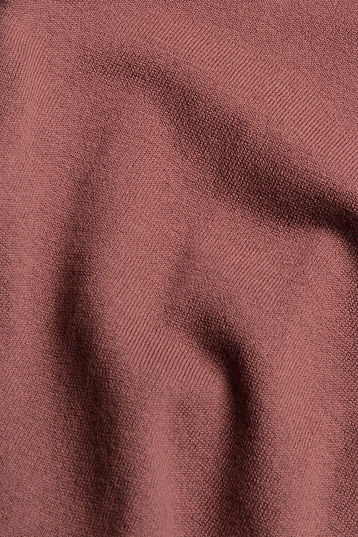 Cardigan aperto in 100% cotone Pima, DARK OLD PINK, detail image number 4
