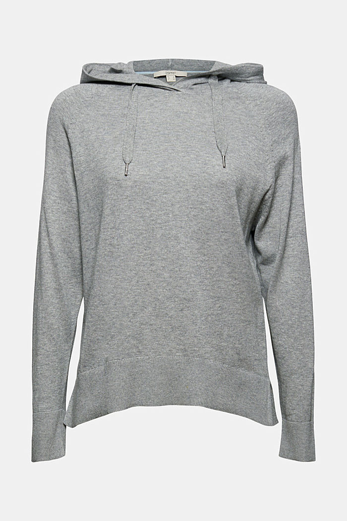Hoodie-style jumper in Pima cotton