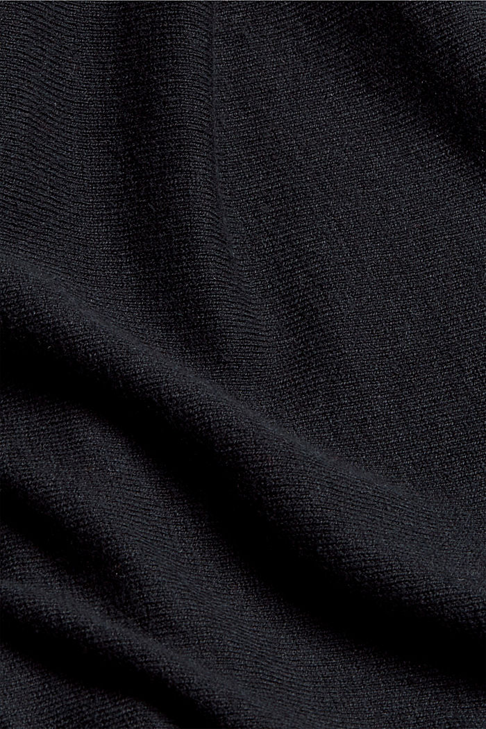 Cardigan aperto con maniche a pipistrello, misto cotone biologico, BLACK, detail image number 4