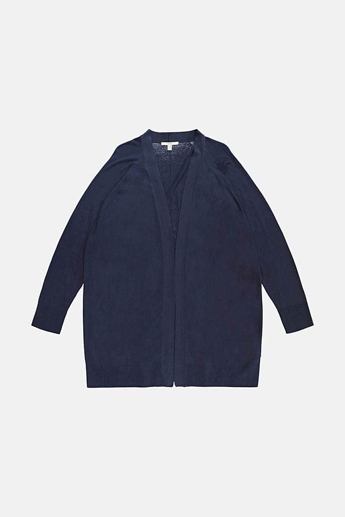 CURVY cardigan made of 100% pima cotton, NAVY, overview
