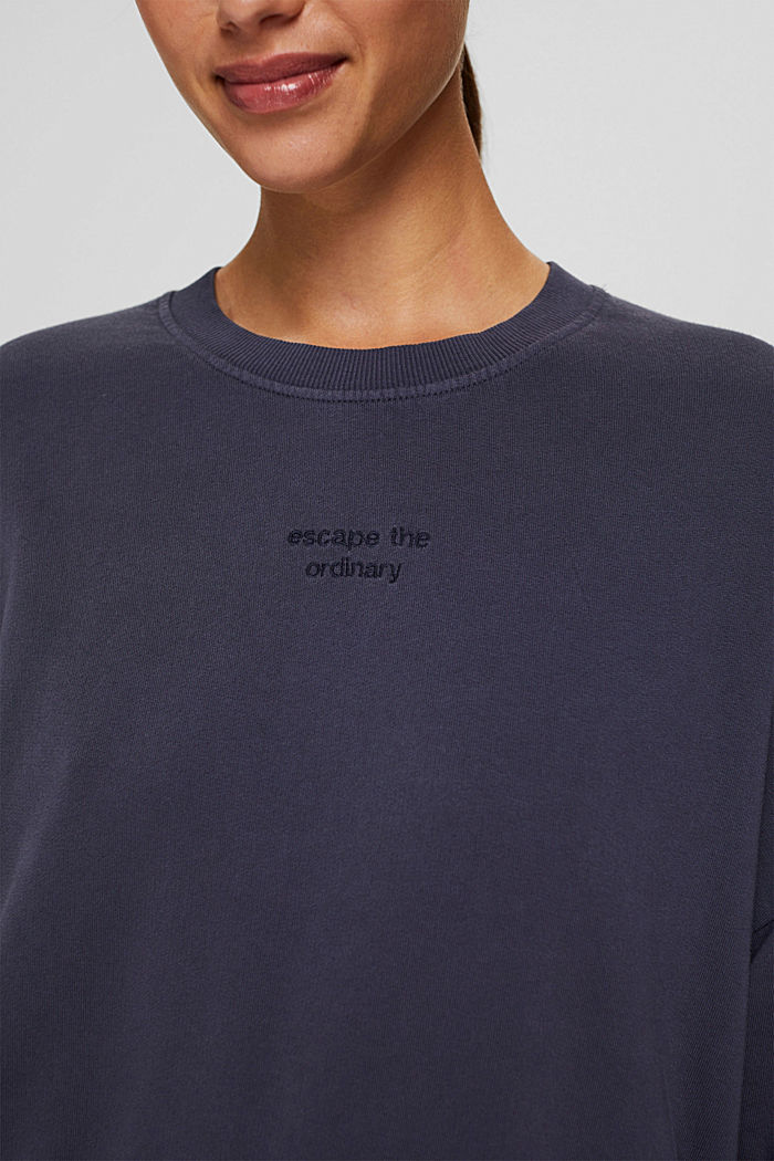 Sweatshirt made of 100% organic cotton, NAVY, detail image number 2