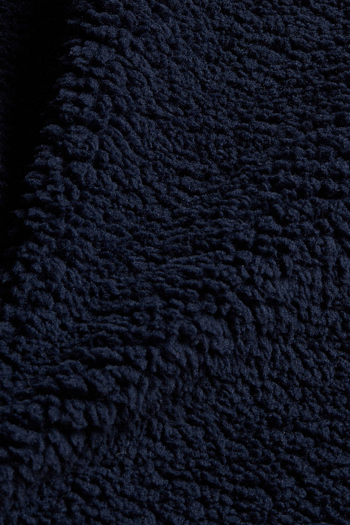 Stand-up collar sweatshirt made of teddy fur, NAVY, detail image number 4