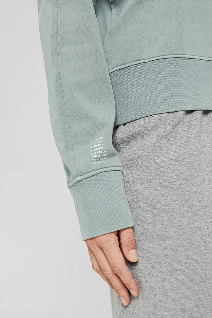 Sweatshirt made of 100% organic cotton, DUSTY GREEN, detail image number 5