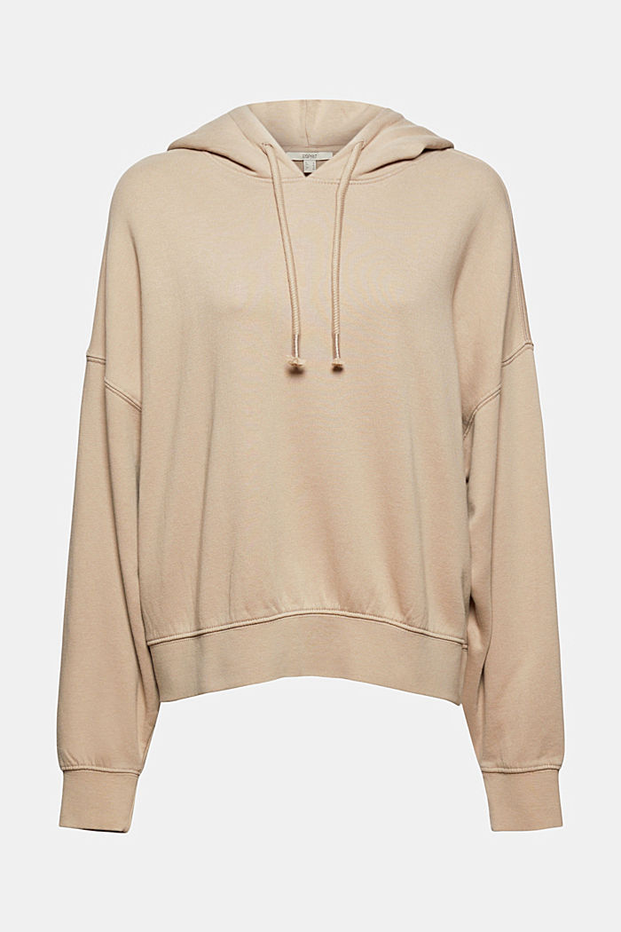 Relaxed hoodie with logo, 100% organic cotton, LIGHT TAUPE, detail image number 6