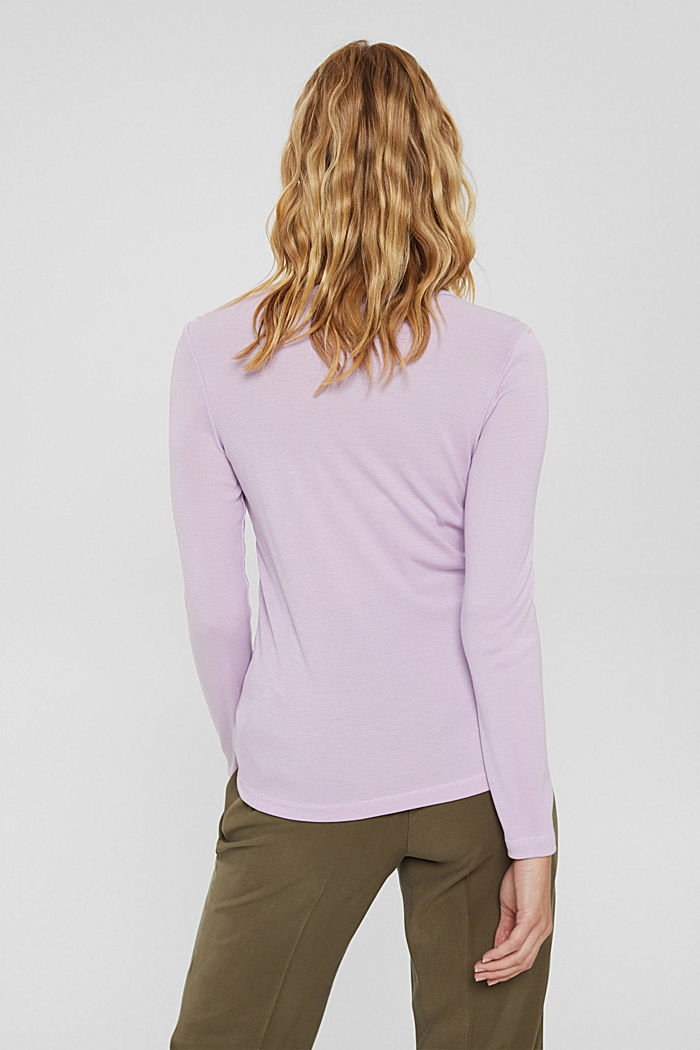 Finely ribbed long sleeve top made of 100% TENCEL™, LILAC, detail image number 3