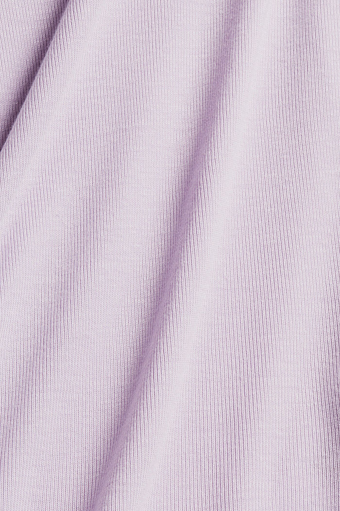 100 % TENCEL™ -kuitua: pitkähihainen paita hienoa ribbineulosta, LILAC, detail image number 4