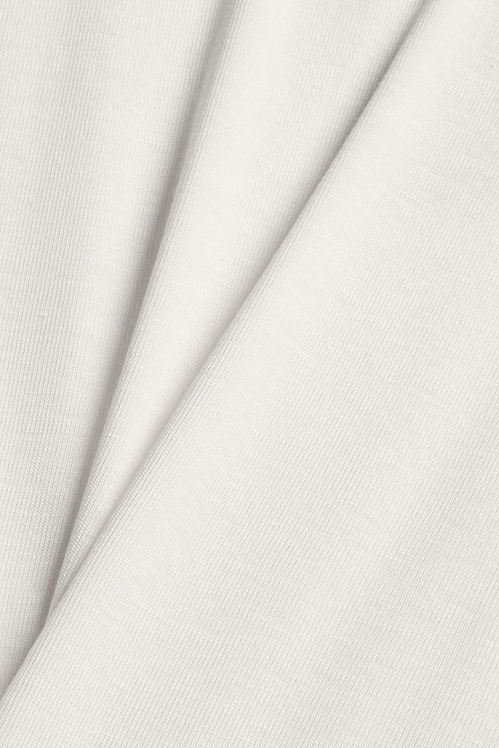 Made of lyocell (TENCEL™): long sleeve top in a polo shirt style, OFF WHITE, detail image number 4