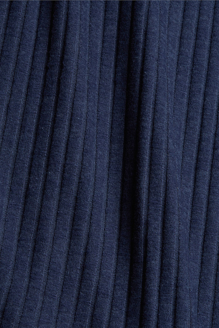 T-shirt a coste in materiale misto, NAVY, detail image number 4