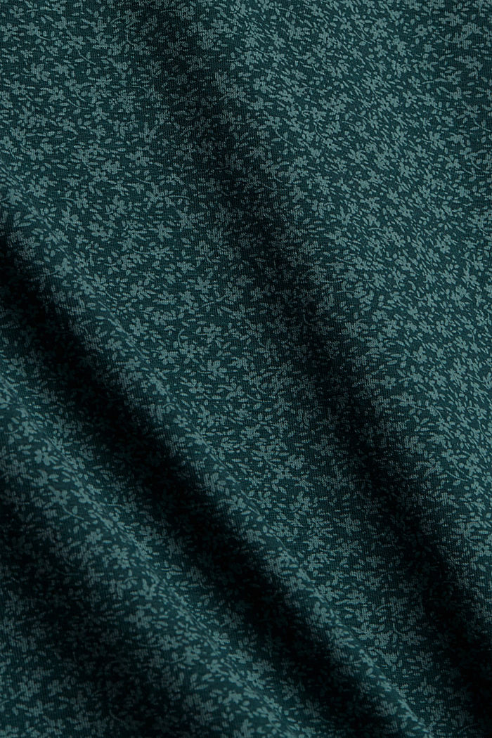 Maglia a maniche lunghe con stampa allover, cotone biologico, DARK TEAL GREEN, detail image number 4
