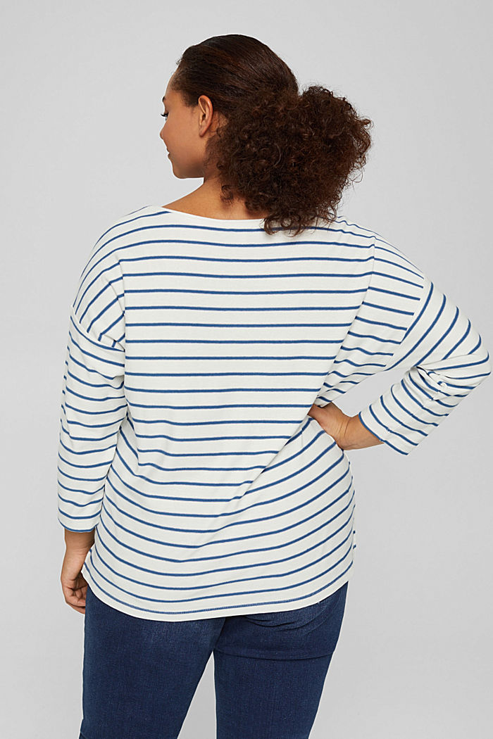 CURVY jersey long sleeve top in organic cotton, BRIGHT BLUE, detail image number 3