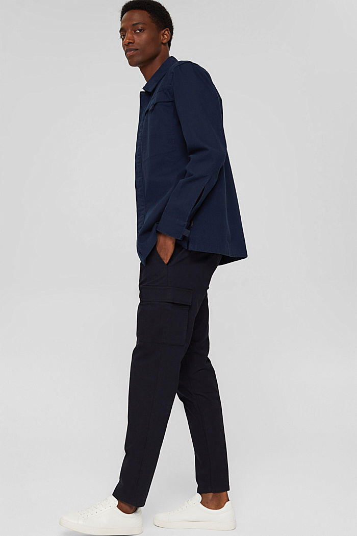 Cropped cargo trousers with elasticated waistband