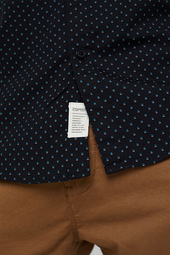 Button-down shirt with print, 100% organic cotton, BLACK, detail image number 5