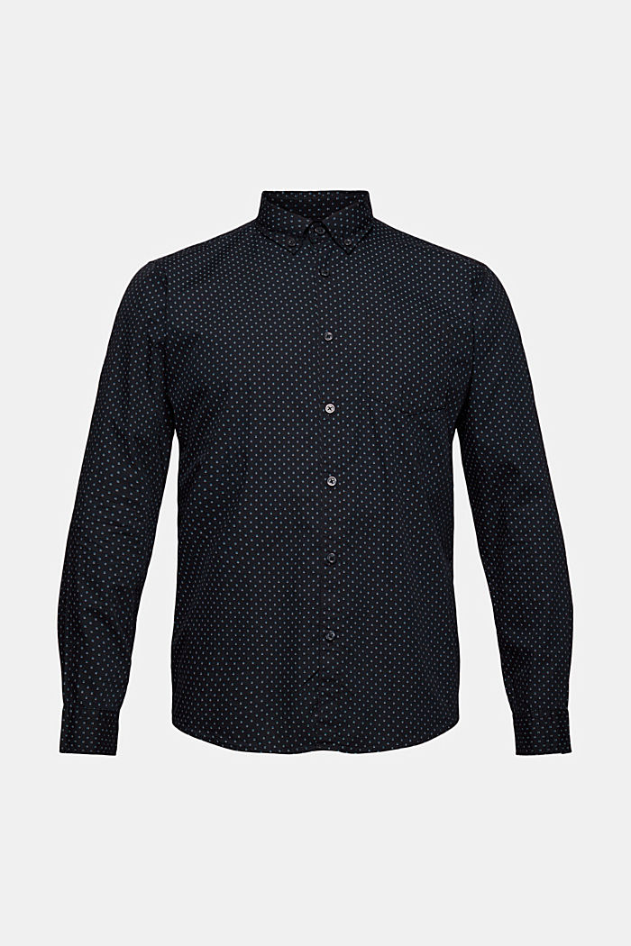 Button-down-skjorta med mönster, 100% ekobomull