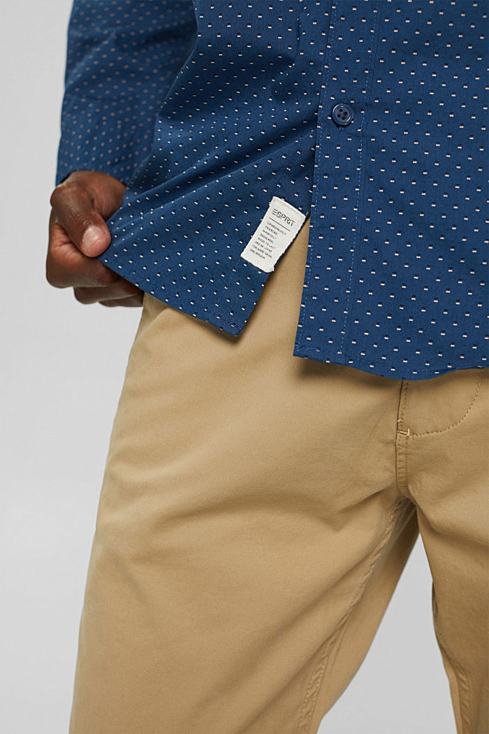 Button-Down-Hemd mit Print, 100% Bio-Baumwolle, DARK BLUE, detail image number 5