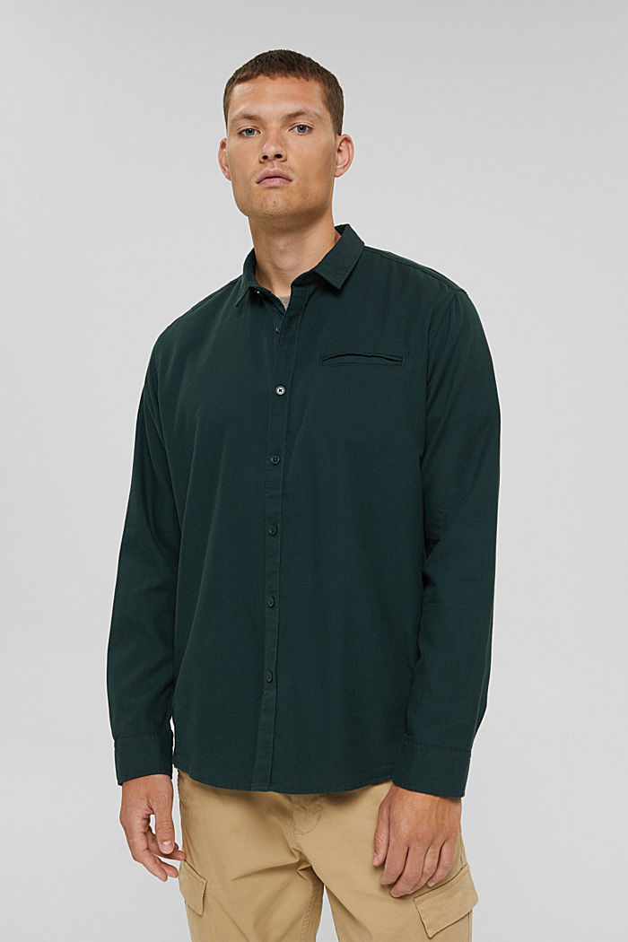 Kohokuvioitu paita 100 % luomupuuvillaa, TEAL BLUE, detail image number 0
