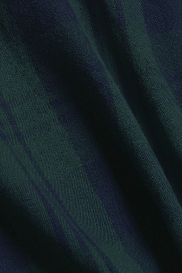 Kraciasty overshirt z bawełny ekologicznej, TEAL BLUE, detail image number 4