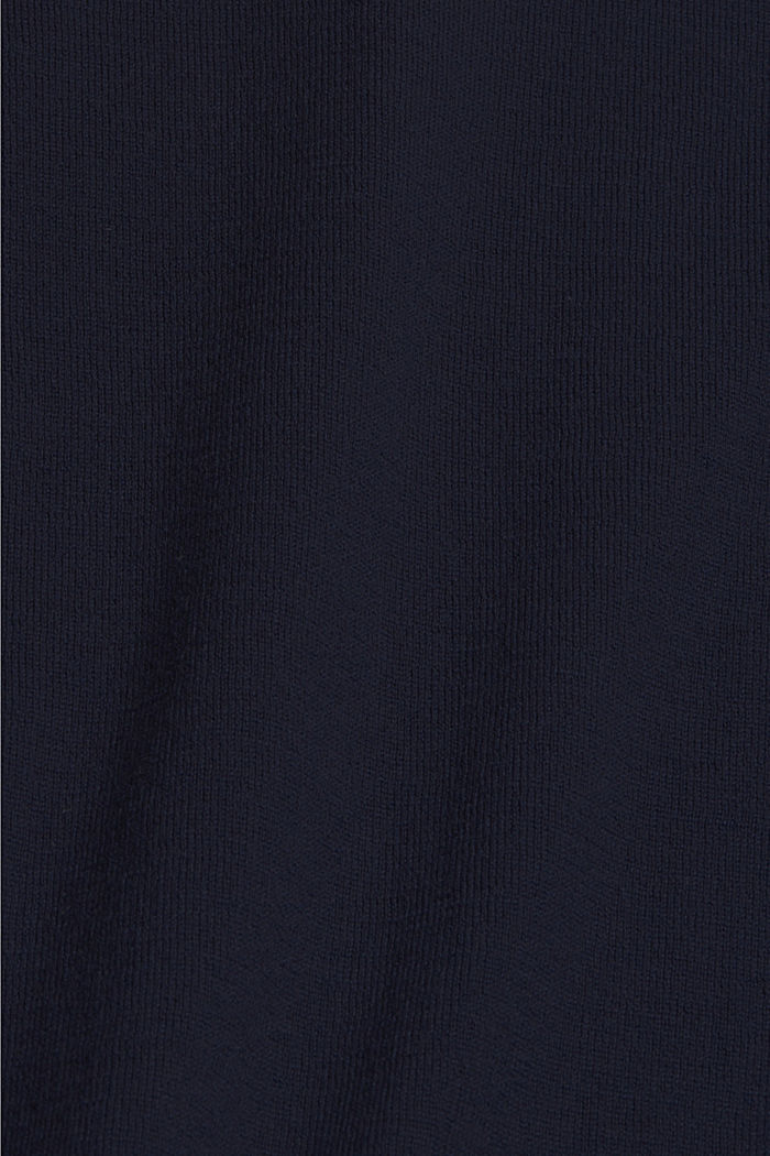 Responsible Wool: neulepusero pyöreällä pääntiellä, NAVY, detail image number 4