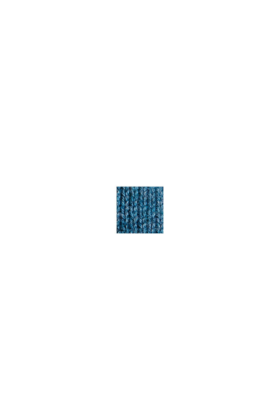 Pulovr s kulatým výstřihem, z pima bavlny, PETROL BLUE, swatch