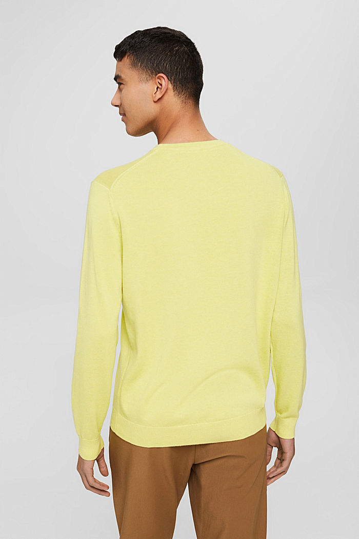 Crewneck jumper in pima cotton, NEW YELLOW, detail image number 3