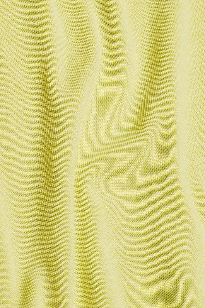 V-neck jumper made of 100% pima cotton, YELLOW, detail image number 4