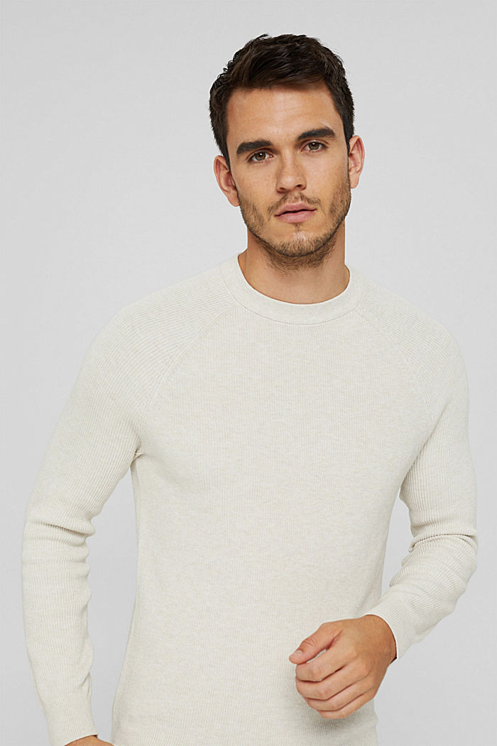 Sweter z dzianiny, 100% bawełny organicznej, OFF WHITE, overview