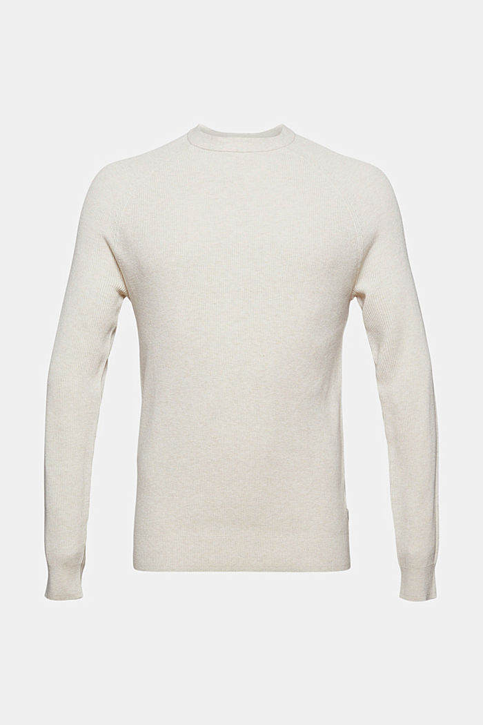 Sweter z dzianiny, 100% bawełny organicznej, OFF WHITE, overview