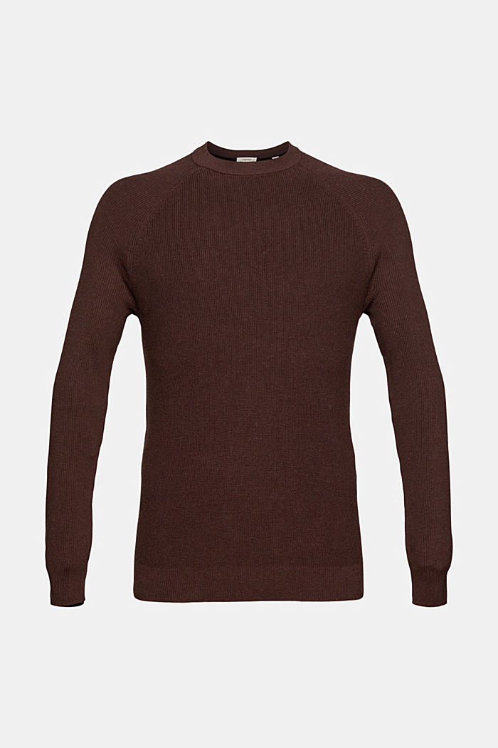 Knitted jumper made of 100% organic cotton, DARK BROWN, detail image number 5