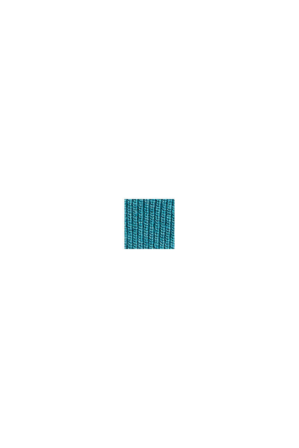 Knitted jumper made of 100% organic cotton, TURQUOISE, swatch
