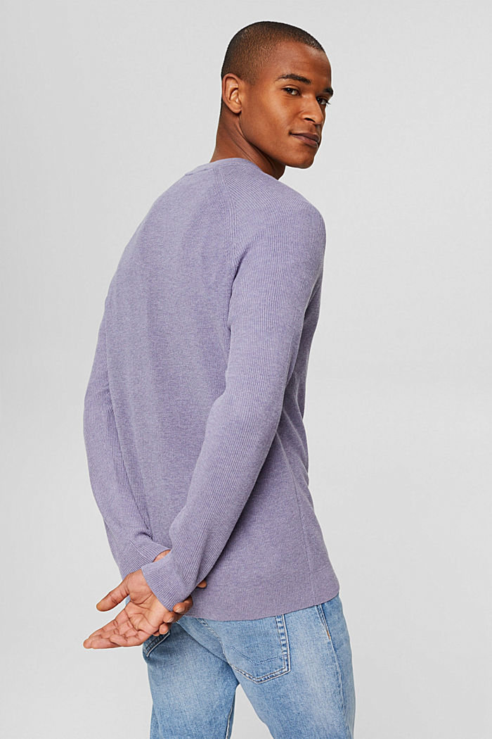Knitted jumper made of 100% organic cotton, MAUVE, detail image number 3