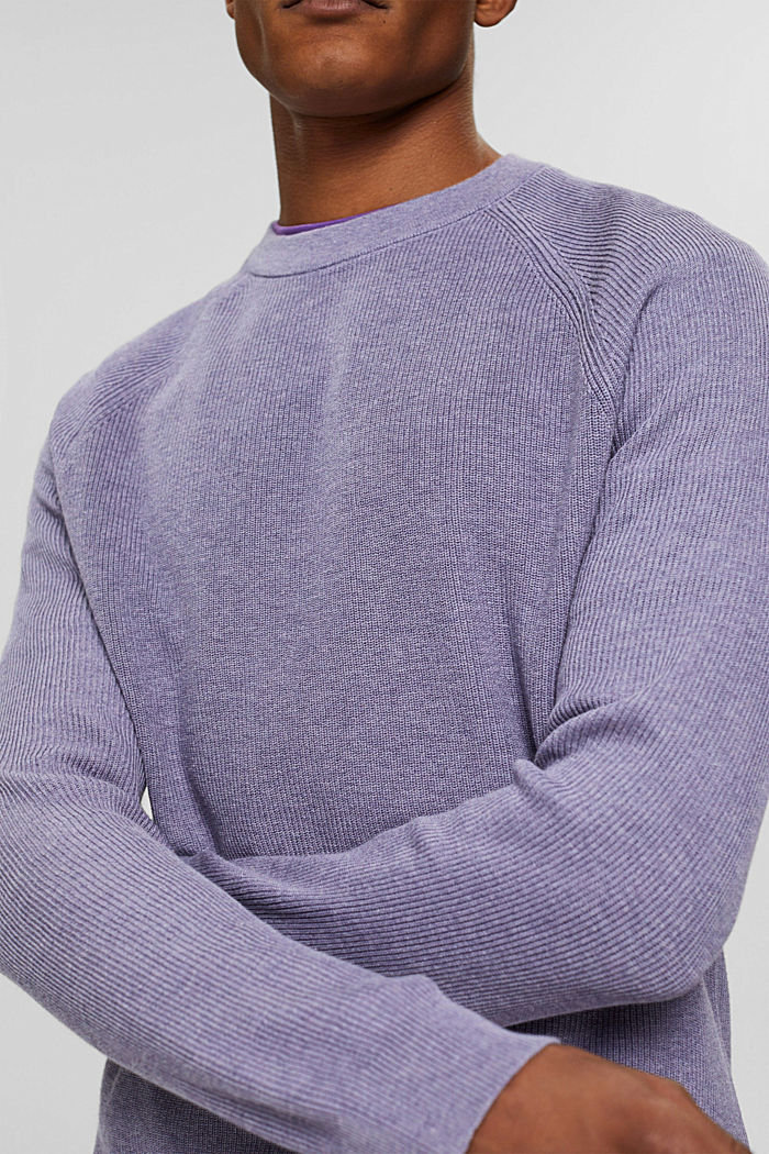 Knitted jumper made of 100% organic cotton, MAUVE, detail image number 2