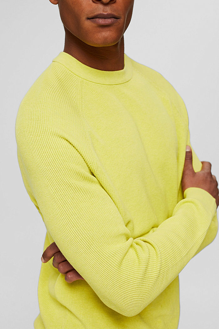 Knitted jumper made of 100% organic cotton, YELLOW, detail image number 2