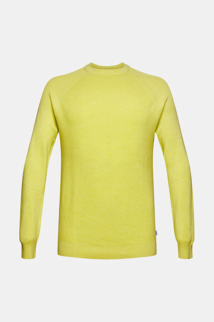 Knitted jumper made of 100% organic cotton, YELLOW, detail image number 5