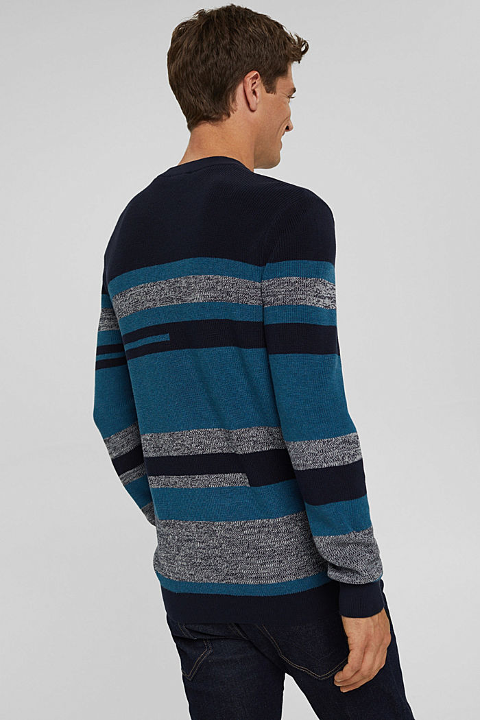 Striped jumper made of 100% organic cotton, NAVY BLUE, detail image number 3