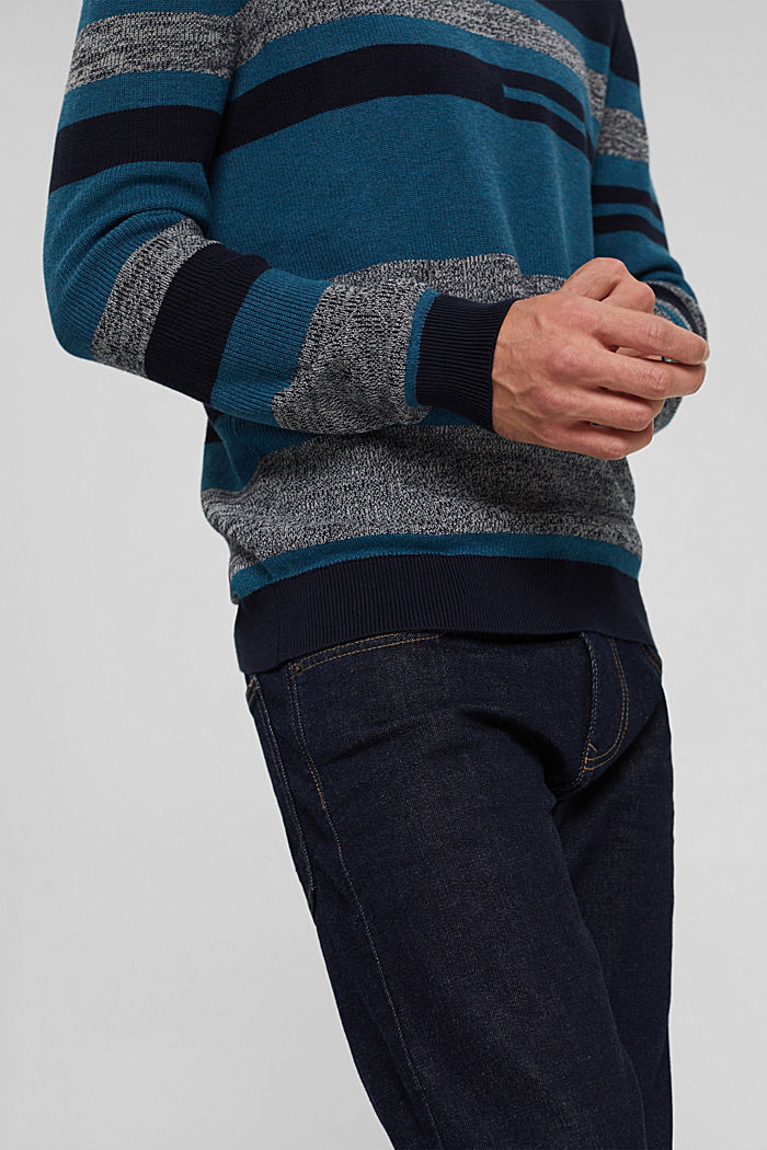 Gestreifter Pullover aus 100% Bio-Baumwolle, NAVY BLUE, detail image number 2