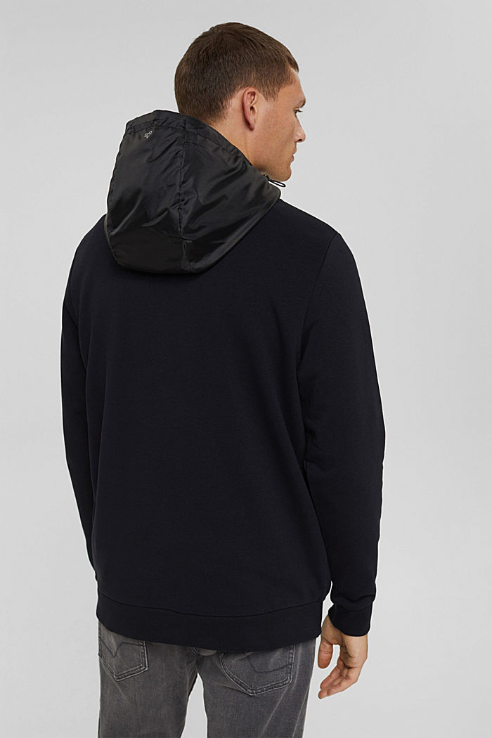 #ReimagineFlexibility: material mix hoodie, BLACK, detail image number 3